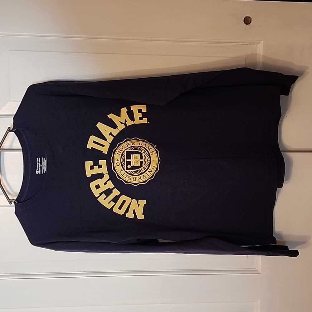 Champion Notre Dame long sleeve T-shirt, Navy, size L
